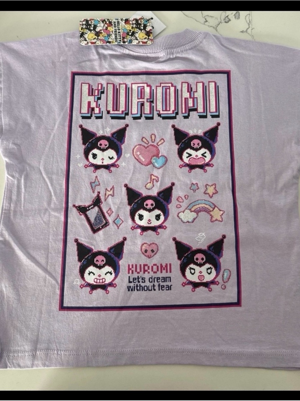 Kuromi Lilac Short Sleeve Tee for Kids